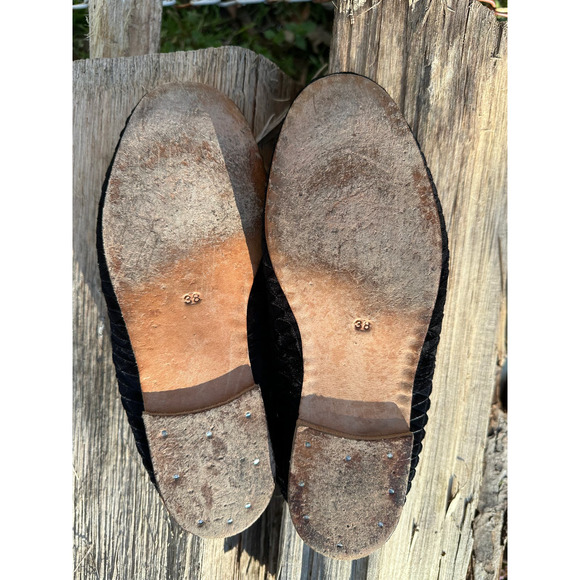 E. Porselli for J. Crew Geo Textured Black Velvet Ballet Flats EU 38 EUC - Picture 6 of 16